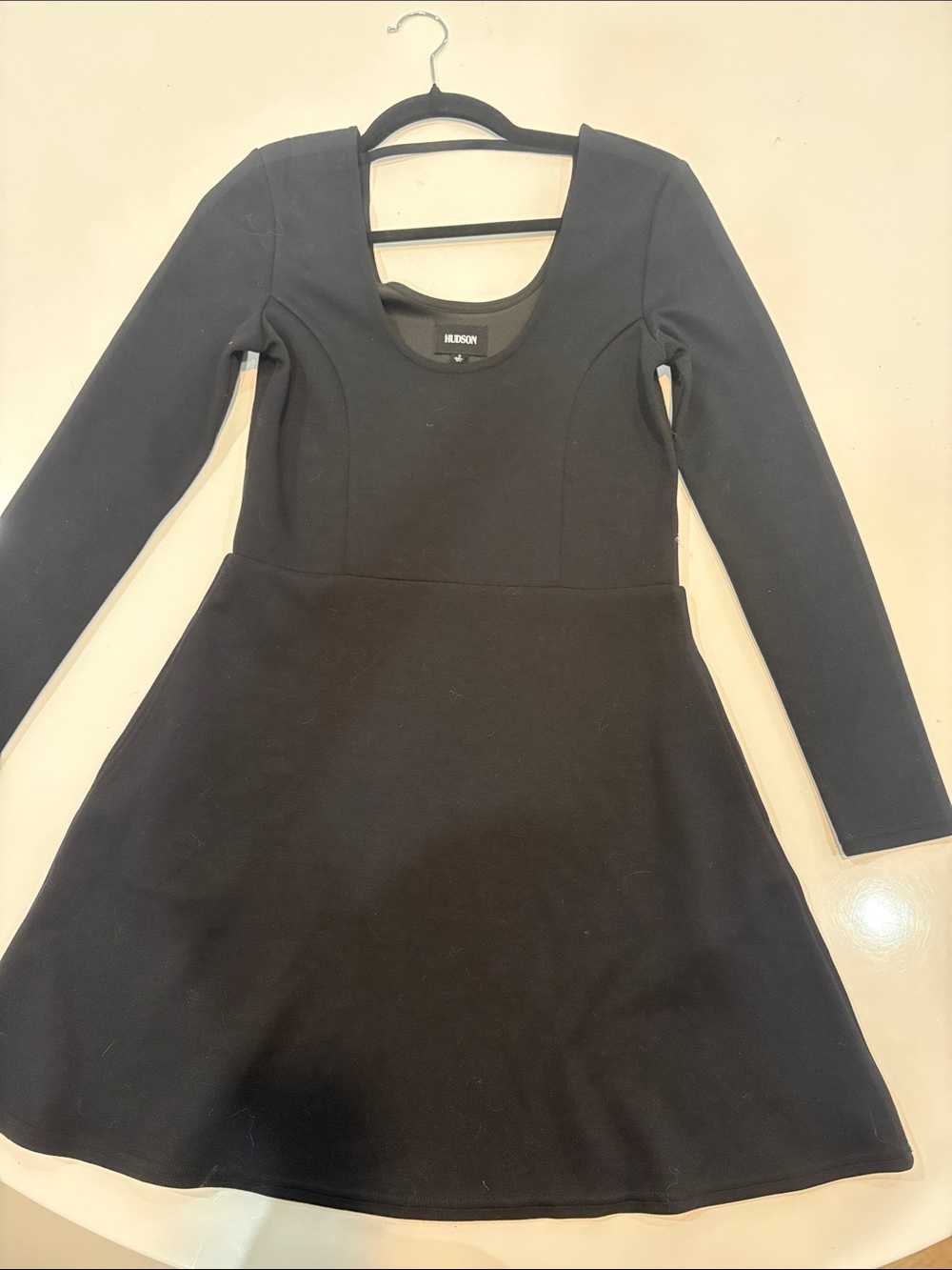 Hudson Jeans Black Scoop-Neck Fit-and-Flare Dress